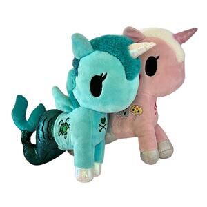 Tokidoki Mermicorno Aurora Plush Set: Cerulean & Gelatina Mermaid Unicorno 7.5"